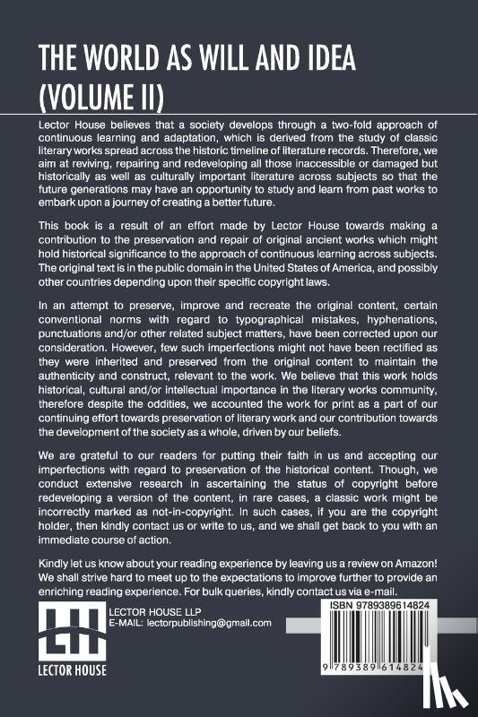 Schopenhauer, Arthur - The World As Will And Idea (Volume II)