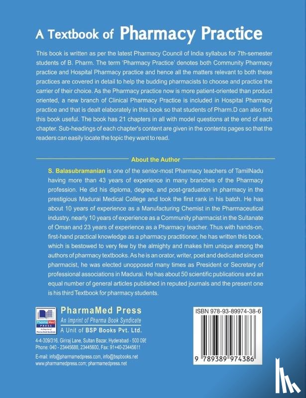 Balasubramanian, S - A Textbook of Pharmacy Practice