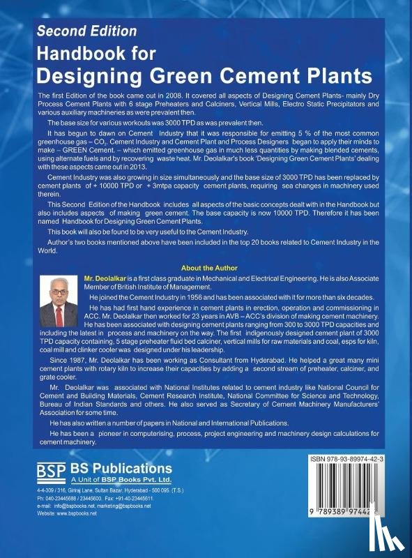 Deolalkar, S P - Handbook for Designing Cement Plants