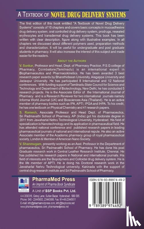 Sankar, V, Ramesh, S, Shanmugan, V - A Textbook of Novel Drug Delivery Systems