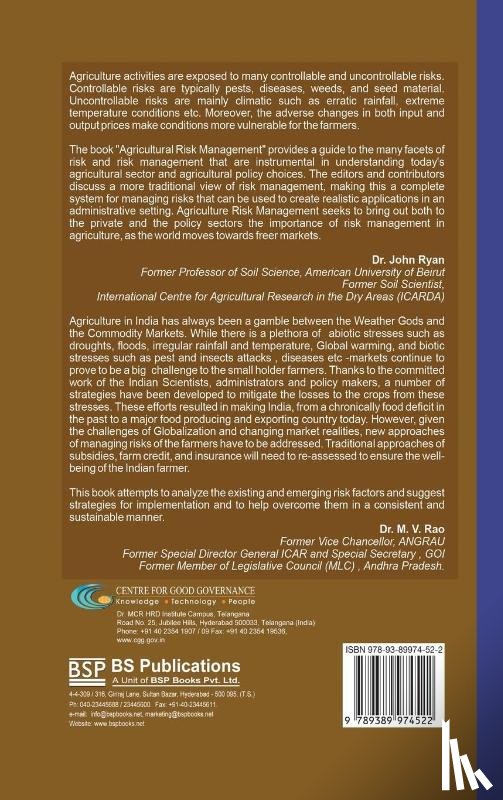 Prasad, J Devi, Gangaiah, B, Chandra, K Suman - Agricultural Risk Management