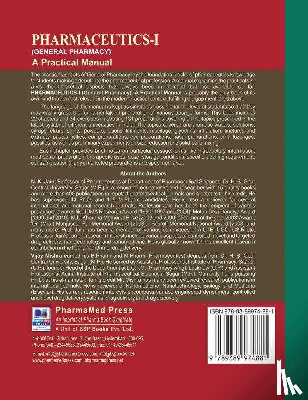 Jain, N K, Mishra, Vijay - PharmaceuticsI (General Pharmacy)