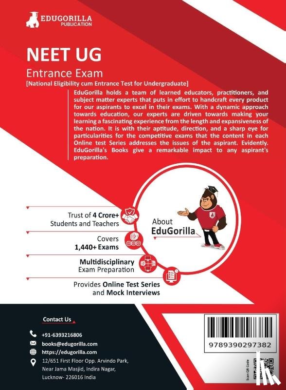Edugorilla Prep Experts - NEET UG Medical Entrance Exam 2025 - 8 Mock Tests, 6 Sectional Tests and 4 Previous Year Papers (2500 Solved Questions) with Free Access to Online Tests