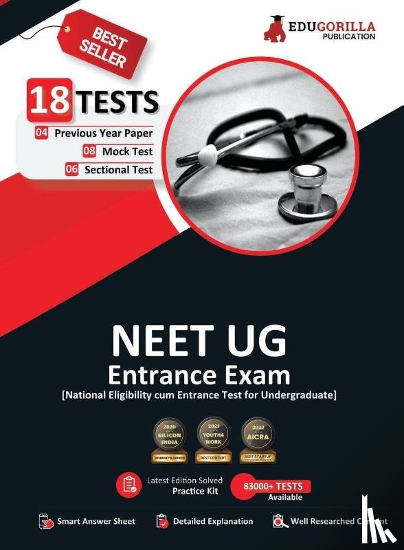 Edugorilla Prep Experts - NEET UG Medical Entrance Exam 2025 - 8 Mock Tests, 6 Sectional Tests and 4 Previous Year Papers (2500 Solved Questions) with Free Access to Online Tests