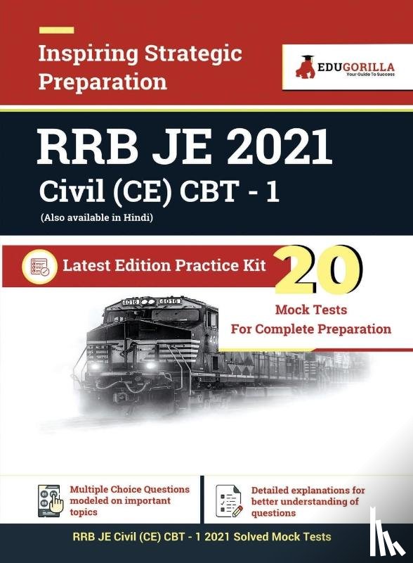 Edugorilla - RRB JE Civil (CE) CBT- 1 2021 20 Mock Test Latest Edition Practice Kit