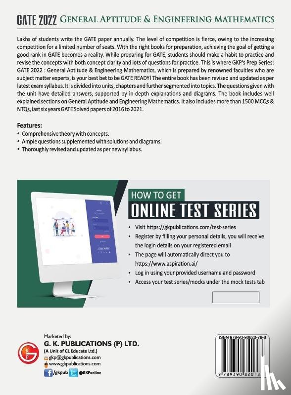 G K Publications (P) Ltd - Gate 2022 General Aptitude & Engineering Mathematics Guide