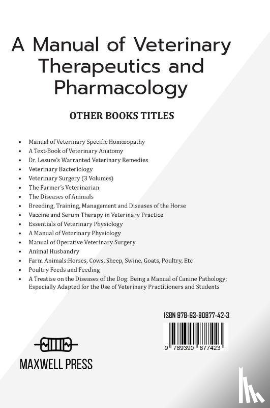 Hoare, E Wallis - A Manual of Veterinary Therapeutics and Pharmacology