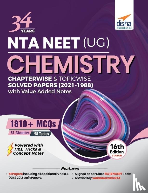Experts, Disha - 34 Years NTA NEET (UG) CHEMISTRY Chapterwise & Topicwise Solved Papers with Value Added Notes (2021 - 1988) 16th Edition