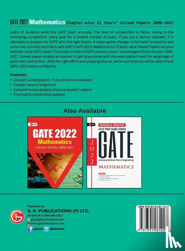 Gkp, Bajpai, Prachi - GATE 2022 Mathematics - 22 Years Chapter-wise Solved Papers 2000-2021