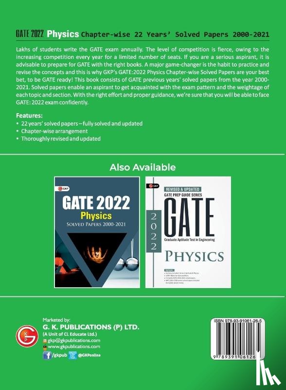 Gkp - GATE 2022 - Physics - 22 Years Chapter-wise Solved Papers (2000-2021)