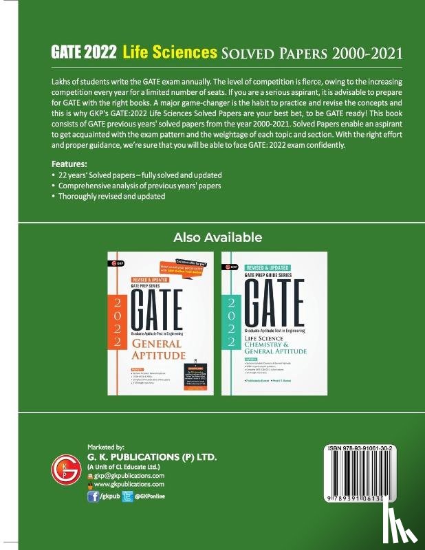 Kumar, Dr Prabhanshu - GATE 2022 Life sciences - Solved Papers 2000-2021 by Dr. Prabhanshu Kumar, Er. Preeti T. Kumar