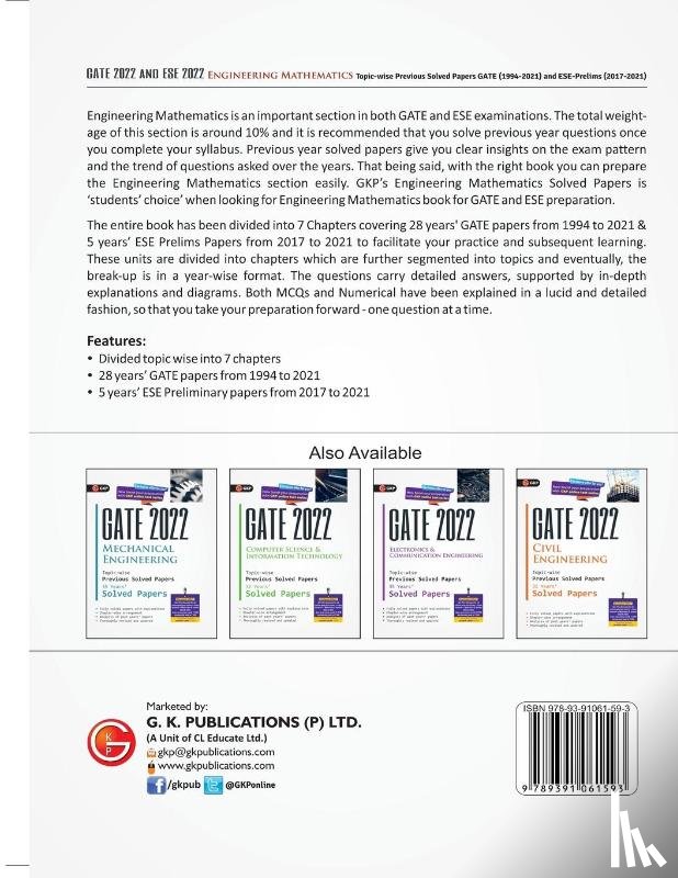 Gkp - GATE 2022 & ESE Prelim 2022 - Engineering Mathematics - Topic-wise Previous Solved Papers