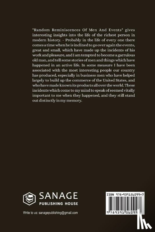 Rockefeller, John D - The Classic Autobiography of John D. Rockefeller Random Reminiscences of Men and Events