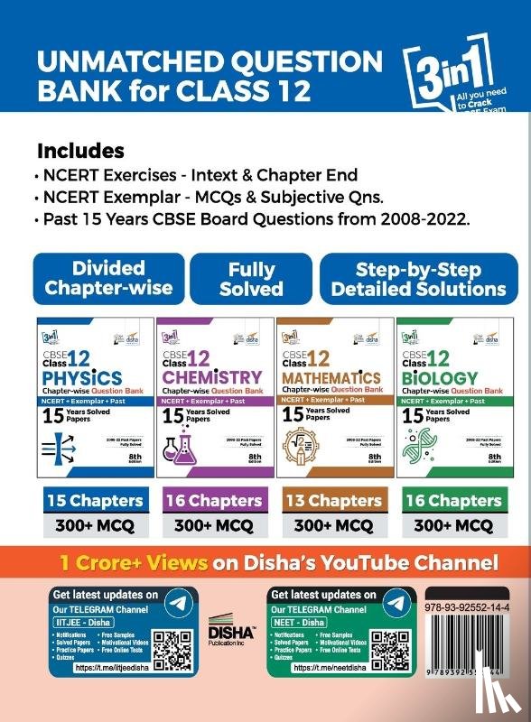 Disha Experts - CBSE Class 12 Physics Chapter-wise Question Bank - NCERT + Exemplar + PAST 15 Years Solved Papers 8th Edition