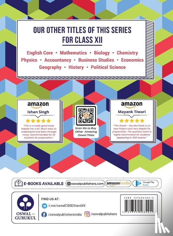 Oswal, Gurukul - Oswal-Gurukul Chemistry Chapterwise Objective + Subjective for CBSE Class 12 Term 2 Exam