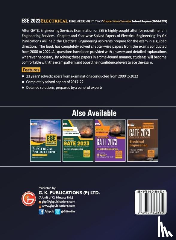 Gkp - UPSC ESE 2023 Electrical Engineering - Chapter Wise & Year Wise Solved Papers 2000-2022