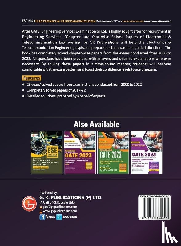 Gkp - UPSC ESE 2023 Electronics & Telecommunication Engineering - Chapter Wise & Year Wise Solved Papers 2000-2022