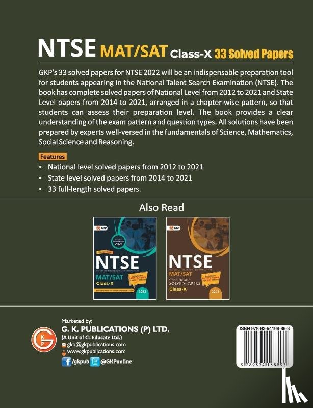 G. K. Publications (P) Ltd. - NTSE 2021-22