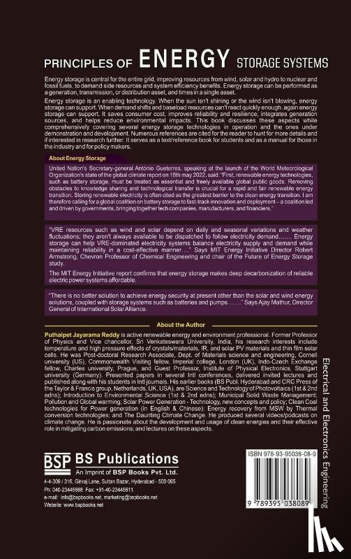 Reddy, P Jayarama - Principles of Energy Storage Systems