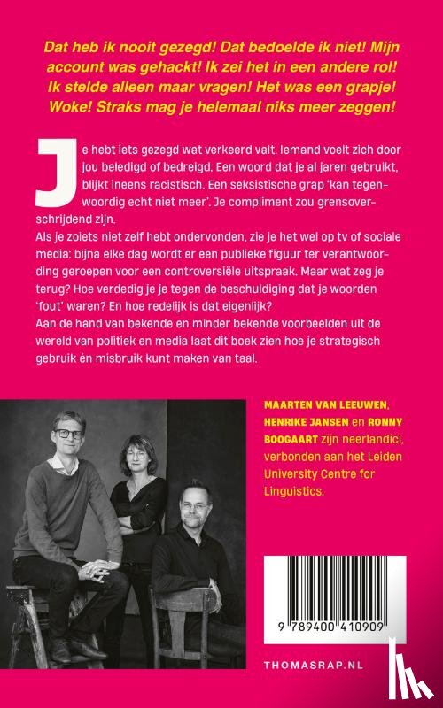 Boogaart, Ronny, Jansen, Henrike, Leeuwen, Maarten van - Maar zo bedoelde ik het niet!