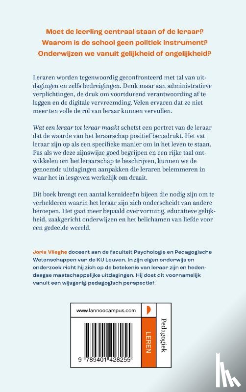 Vlieghe, Joris - Wat een leraar tot leraar maakt