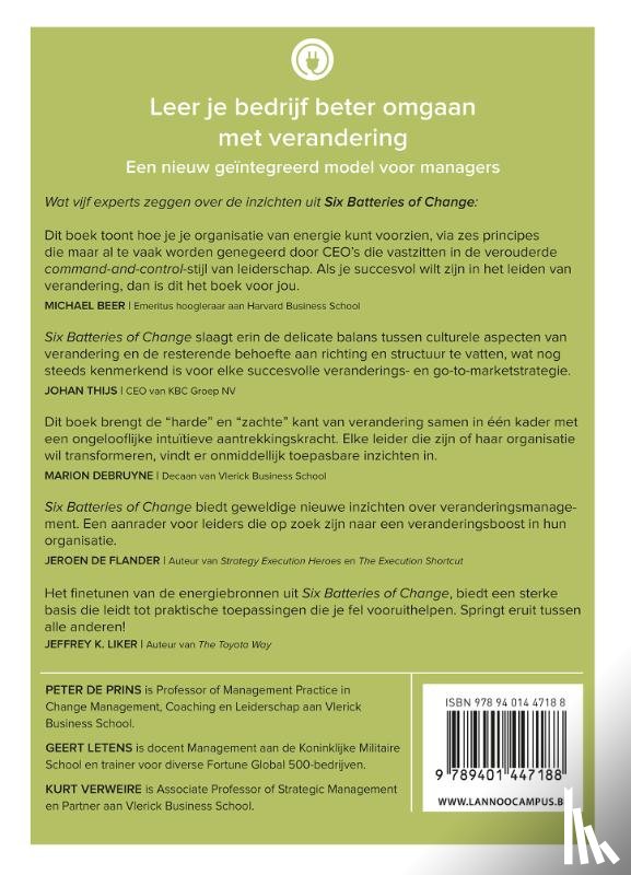 Prins, Peter De, Letens, Geert, Verweire, Kurt - Six Batteries of Change