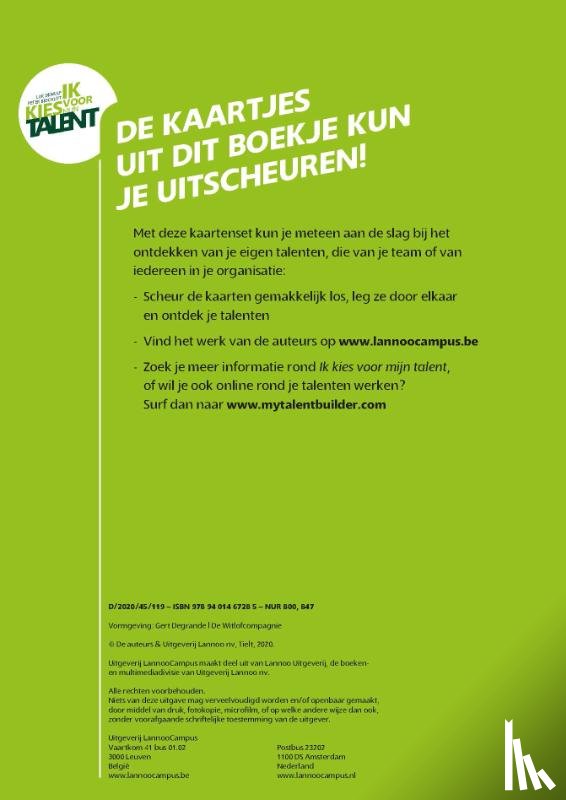 Dewulf, Luk, Beschuyt, Peter - Talentenkaartjes volwassenen (nieuwe editie)