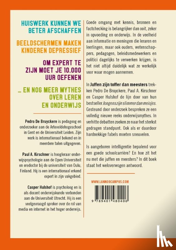 Bruyckere, Pedro De, Kirschner, Paul A., Hulshof, Casper - Juffen zijn toffer dan meesters