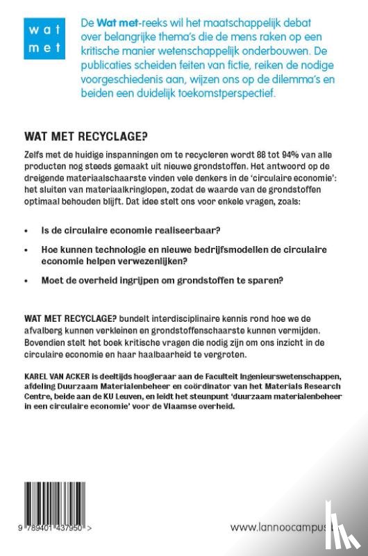 Acker, Karel Van - Wat met recyclage?