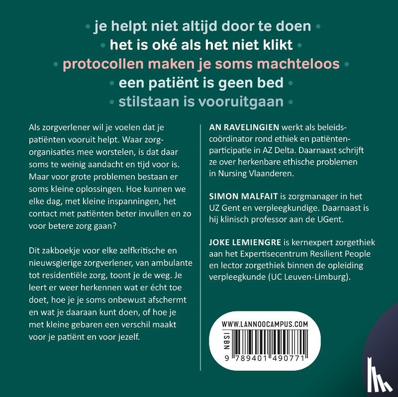 Ravelingien, An, Lemiengre, Joke, Malfait, Simon - Persoonsgerichte zorg