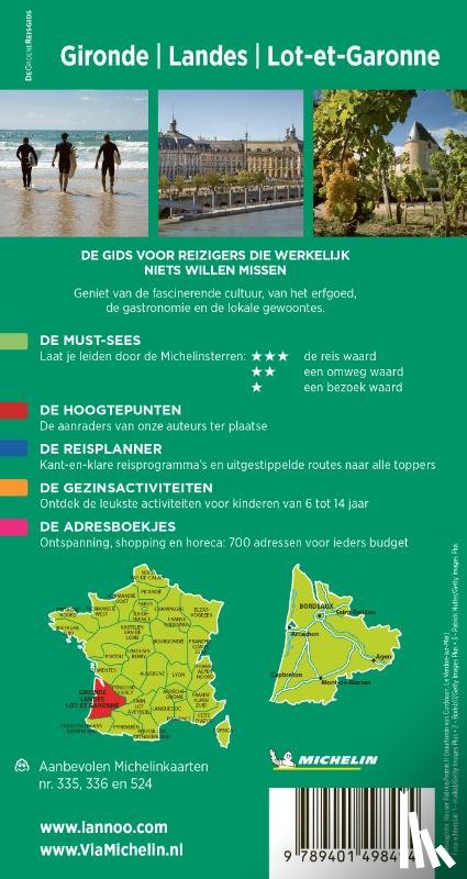 Michelin Editions - Michelin Reisgids Gironde - Landes - Lot-et Garonne