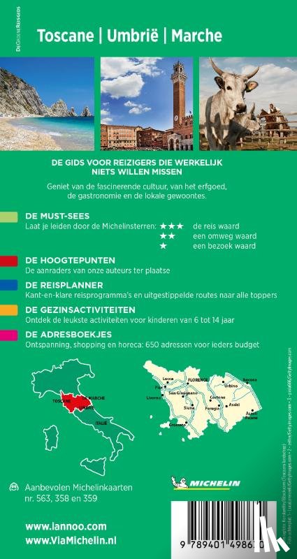 Michelin Editions - Michelin Reisgids Toscane-Umbrië-Marche