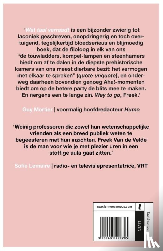 Velde, Freek Van de - Wat taal verraadt