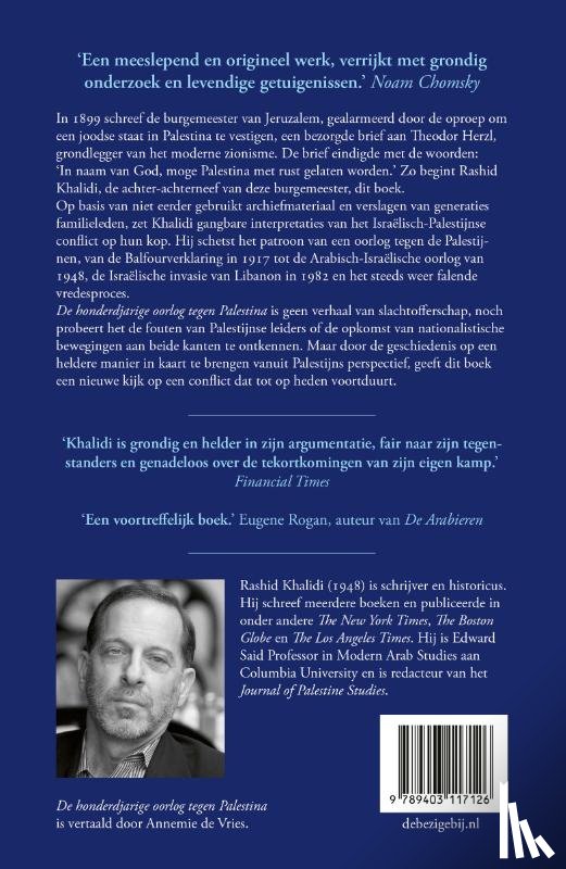 Khalidi, Rashid - De honderdjarige oorlog tegen Palestina