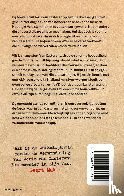 van Casteren, Joris - De mensheid zal nog van mij horen