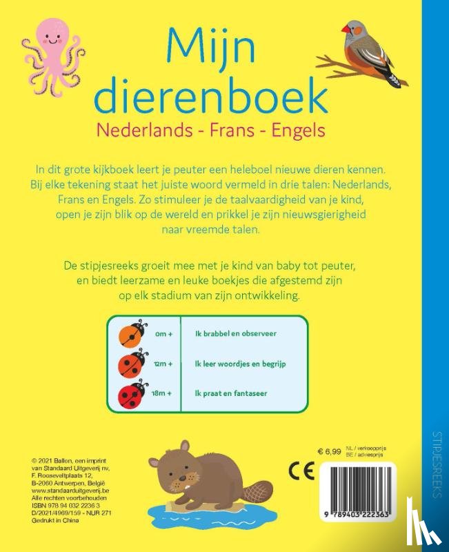  - Mijn dierenboek - Nederlands, Frans, Engels
