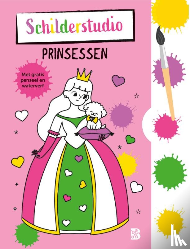  - Kleurboek met verfpalet en penseel Prinsessen