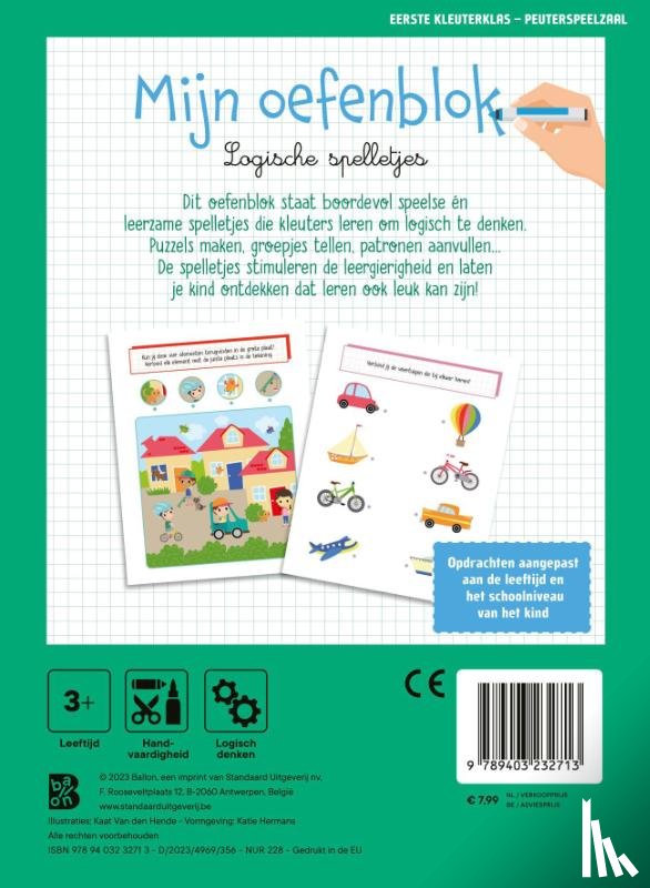  - Mijn oefenblok: Logische spelletjes (Eerste kleuterklas - Peuterspeelzaal)