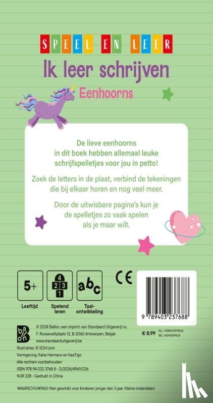  - Ik leer schrijven Eenhoorns