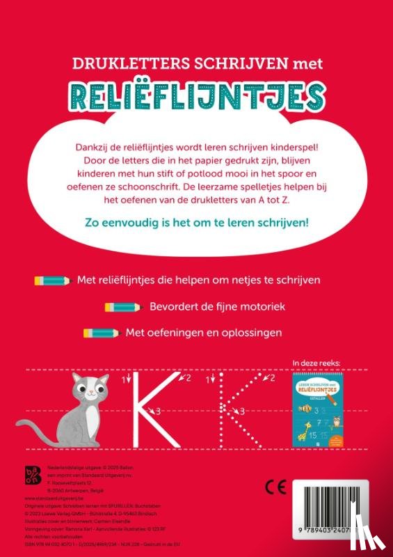  - Leren schrijven met reliëflijntjes: Drukletters