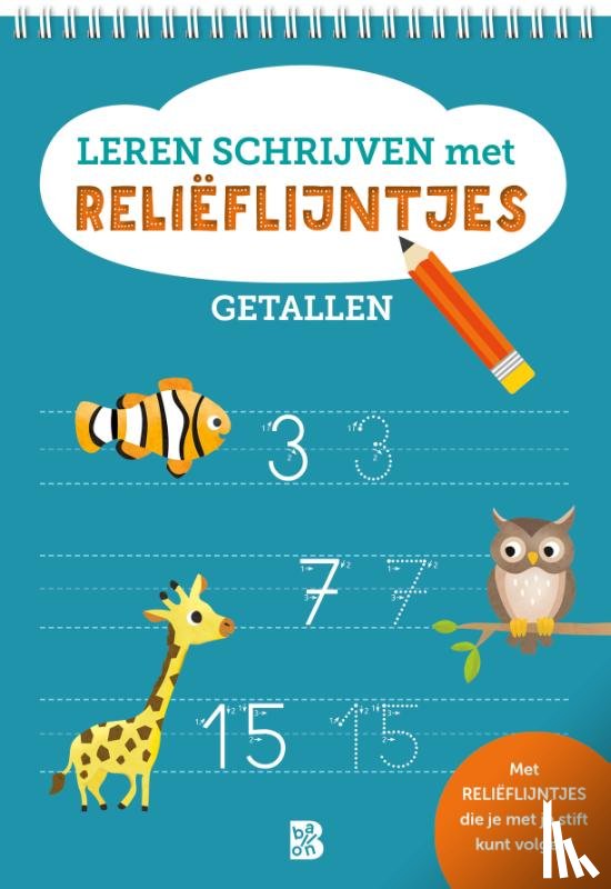  - Leren schrijven met reliëflijntjes: Getallen