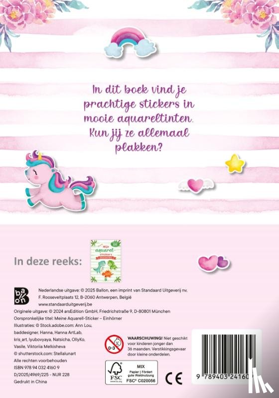  - Mijn aquarelstickers eenhoorns