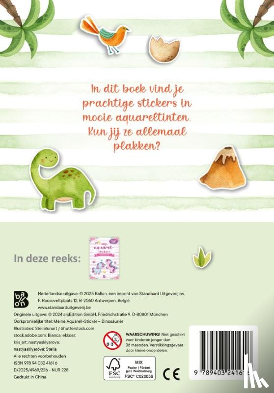  - Mijn aquarelstickers dinosauriërs
