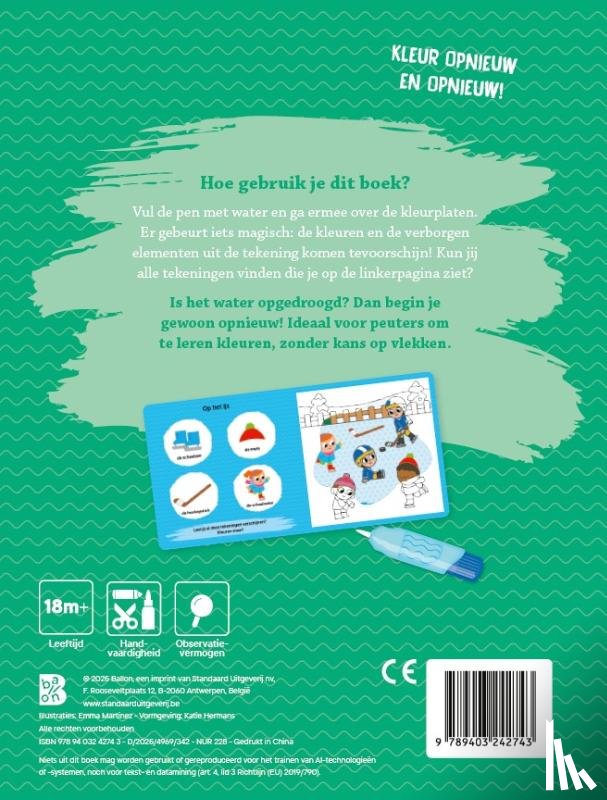  - Kleuren met water voor de kleintjes: Winter