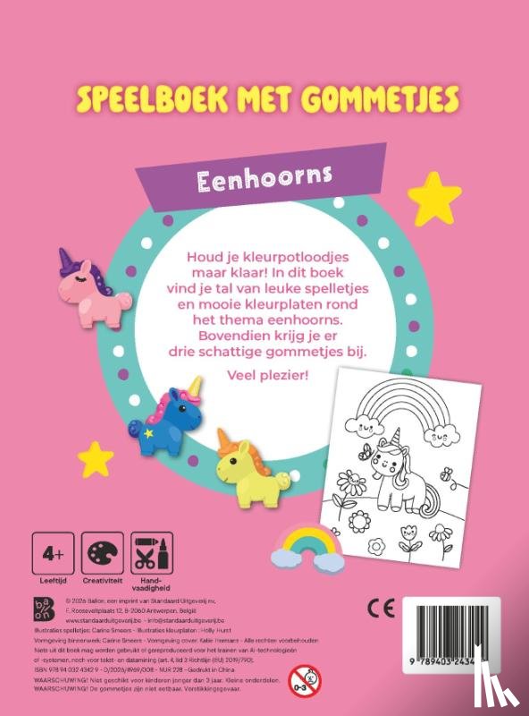  - Speelboek met gommetjes: Eenhoorns