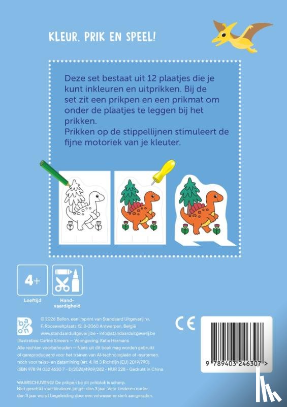  - Mijn kleur- en prikblok: Dinosaurussen