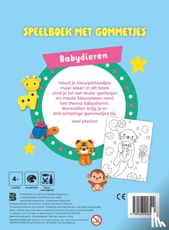  - Speelboek met gommetjes: Babydieren