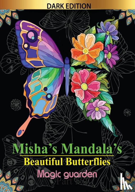 Black Edition, HugoElena - Misha's mandala's: Beautiful butterflies Magic garden