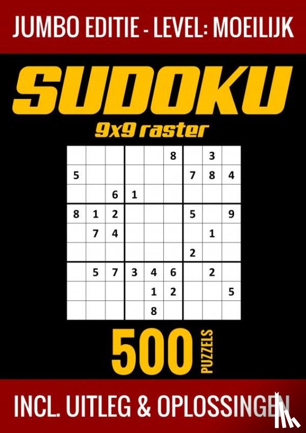 Shop, Puzzelboek - Sudoku Moeilijk - Jumbo Editie - 500 Puzzels - Incl. Uitleg en Oplossingen