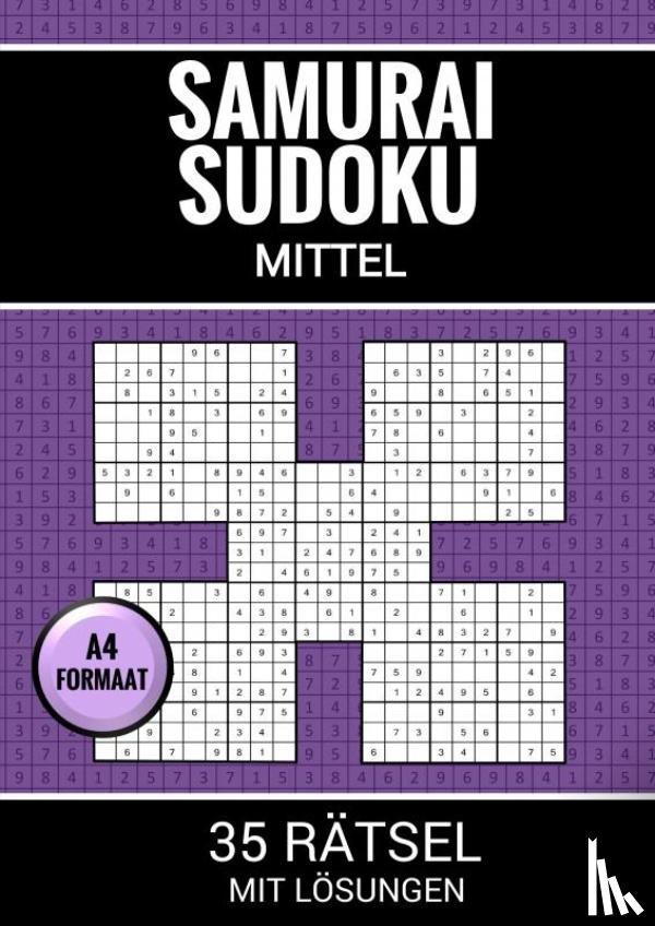 Puzzlebücher, Sudoku - Samurai Sudoku Mittel - 35 Rätsel mit Lösungen